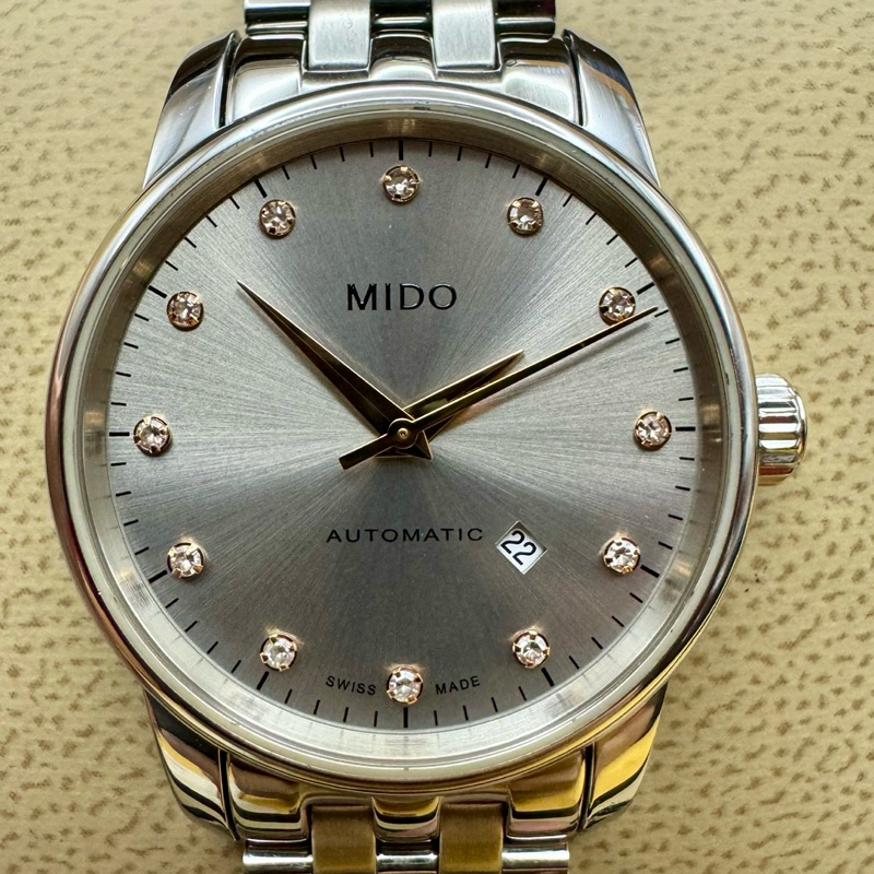 MIDO Baroncelli III Automatic Silver-tone Dial Diamonds Stainless Steel Ladies Watch M7600.4.67.1