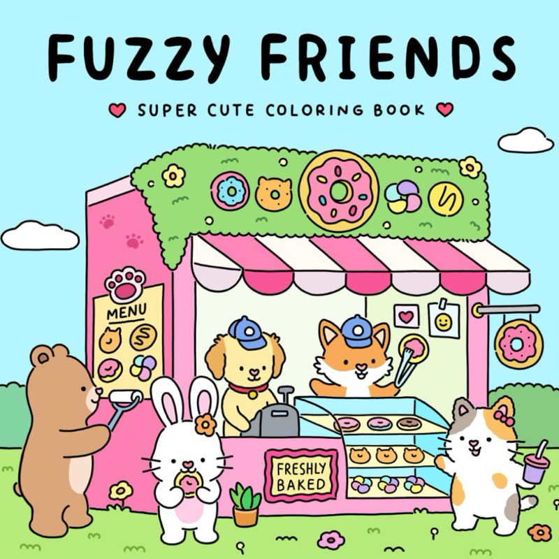 Fuzzy Friends: สมุดระบายสีสุดน่ารักสําหรับผู้ใหญ่และวัยรุ่นที่มีตัวละครสัตว์น่ารัก (Fuzzy Friends Co