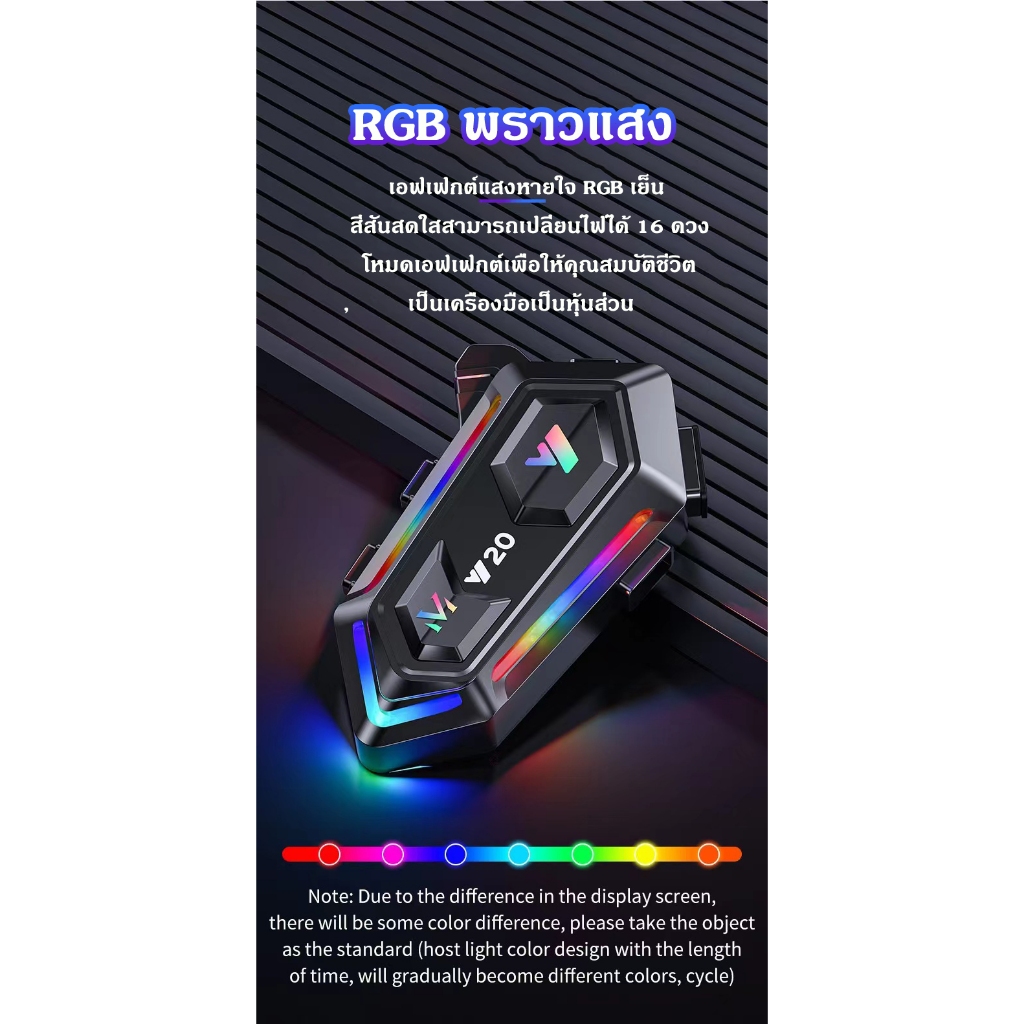 จัดส่งแล้ว🔥หูฟังบลูทูธ 5.3 หมวกกันน็อค Y20 พร้อมไฟ RGB หลากสี หูฟังควบคุมสายไร้สายกันน้ำ เสียงเบสหนักแน่น และเอฟเฟกต์เสี - รูปที่ 3