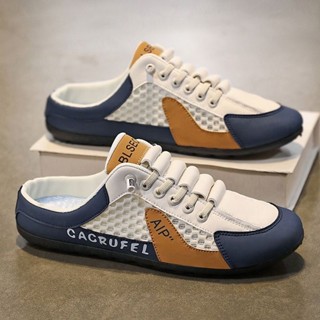 Tikp5 รองเท้าผ้าใบผู้ชายมีสไตล์ รองเท้าลำลองกลางแจ้งของผู้ชา…