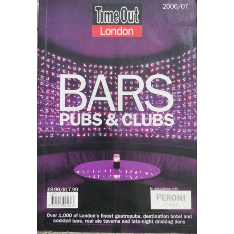 Bars Pubs & Clubs Time Out London 2006/7 หนังสือภาษาอังกฤษ