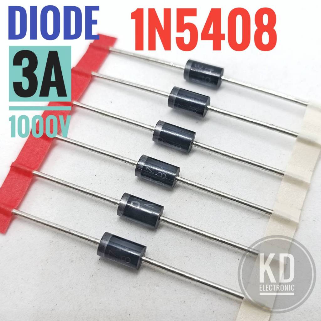 ((ชุด 6ตัว)) Diode 1N5408 3A 1000v  Diode Rectifiers  ขนาด 9x5mm.