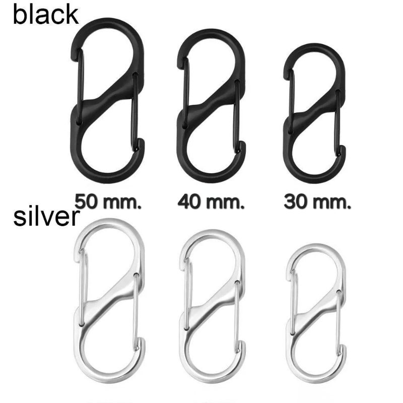 Carabiner โลหะผสมสังกะสี ขนาด: 30, 40, 50 มม. 1 ชิ้น
