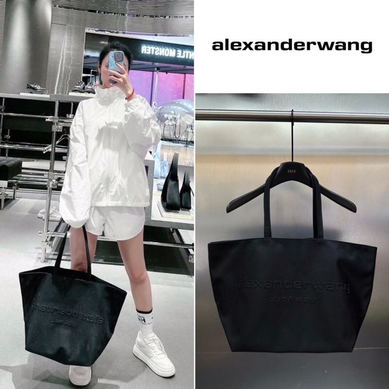 กระเป๋า ALEXANDER WANG PUNCH LOGO EMBOSSED TOTE BAG