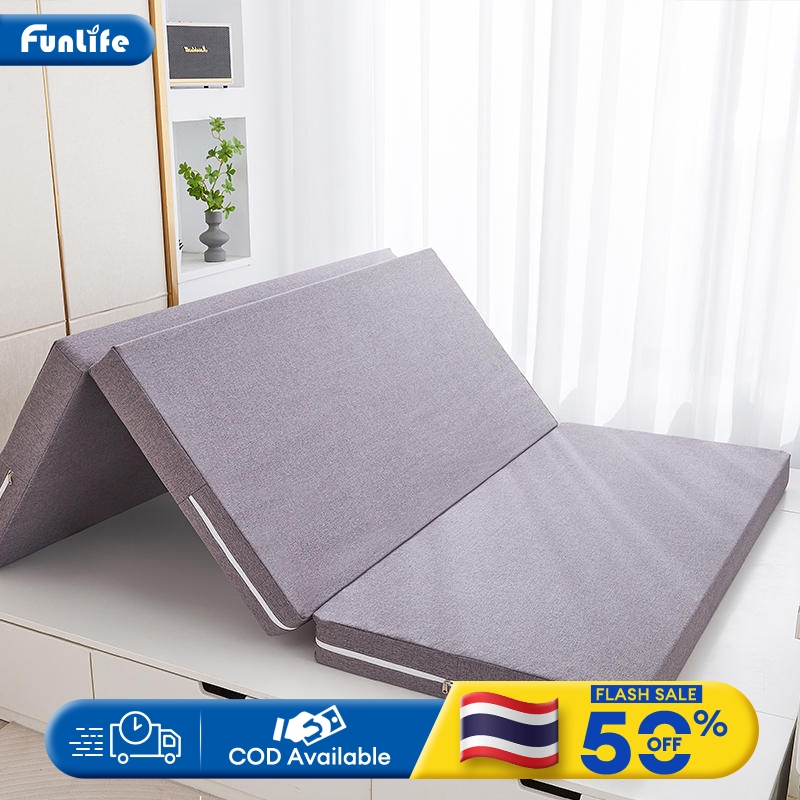 FLM ที่นอนพับ รวมที่นอน 4พับ ไส้ยางธรรมชาติและเมมโมรีโฟม สามารถถอดประกอบและทำความสะอาดได้