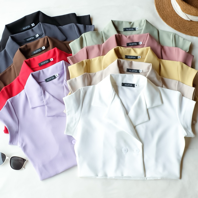 D002 l เสื้อครอป เบลเซอร์ ยาว 17 - 19 นิ้ว