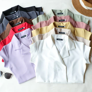 D002 l เสื้อครอป เบลเซอร์  ยาว 17 - 19 นิ้ว