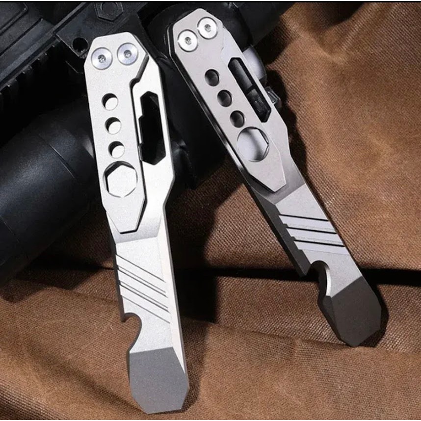 CT5 อุปกรณ์เปิดขวด EDC กลางแจ้งแบบงัดทำจากไทเทเนียมอัลลอยหลายแบบพกพาและน้ำหนักเบา TC4ใหม่