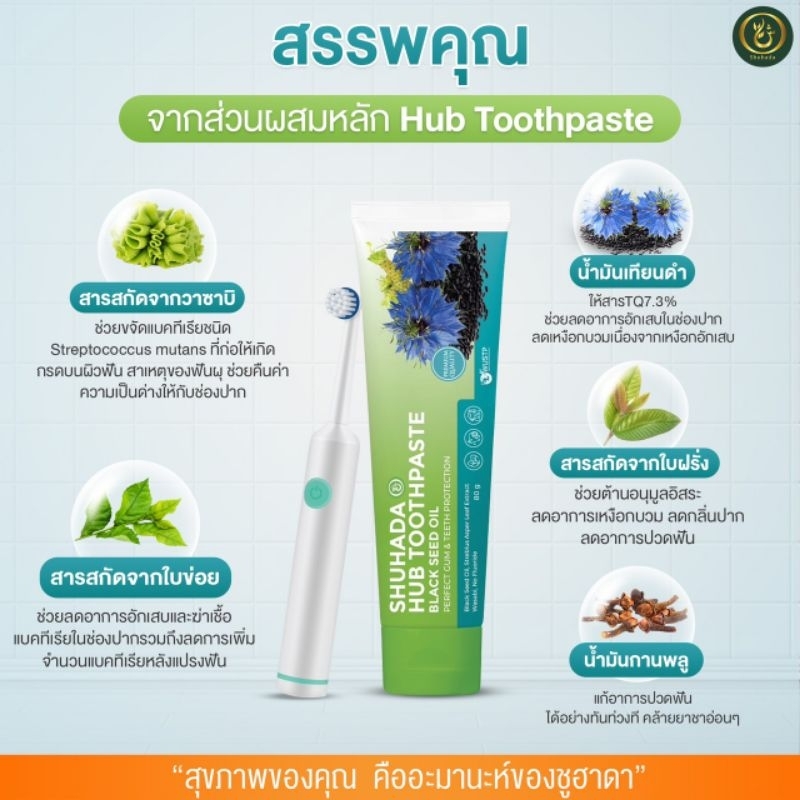 ยาสีฟัน 🌱Hub Toothpaste ลดเหงือกบวม อักเสบและลดอาการปวดฟัน