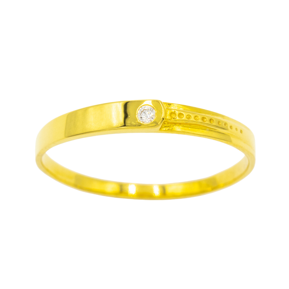 Happy jewelry แหวนทรงเข็มขัดเล็กๆ น่ารัก สไตร์มินิมอล แหวนเพชร แหวนทองเพชรแท้ ทองแท้ 37.5% ME624