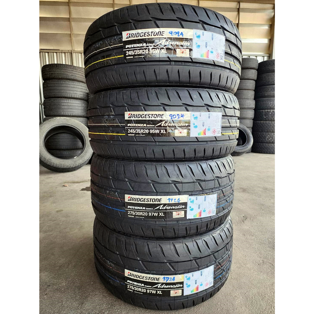 🔴 ยาง "#บริดจสโตน" Bridgestone Potenza Adrenalin RE004 245/35R20 กับ 275/30R20 *** ยางใหม่ ปี 24 ***