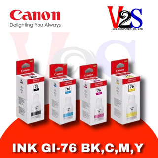 หมึกเติมกันน้ำ Canon Ink GI-76 หมึกขวด 4 สี Pigment BK/C/M/Y…