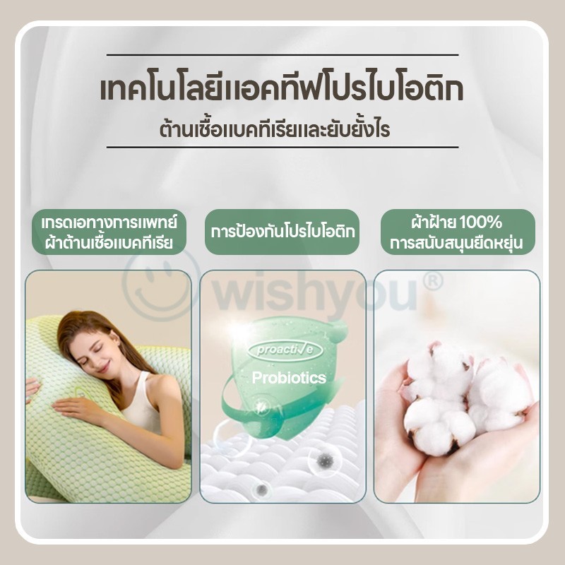 Wishyou หมอนคนท้อง U ปลอกหมอนถอดซักได้ หมอนสำหรับคนท้อง เบาะรองรับเอว บรรเทาอาการปวดหลัง แถมฟรี หมอนข้างใบเล็ก 1 ใบ - รูปที่ 6