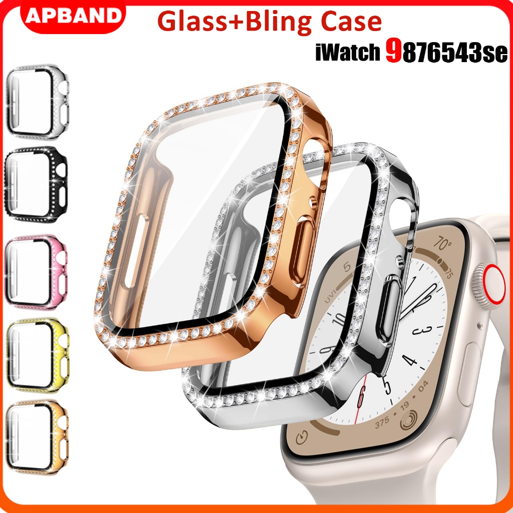 เคสเพชรสำหรับ Iwatch Series 11 10 9 7 6 5 4 3 2 1 8 PC ฟิล์มป้องกันแบบบูรณาการ 49 มม 38 มม 40 มม 45 มม 44 มม 42 มม 41 มม