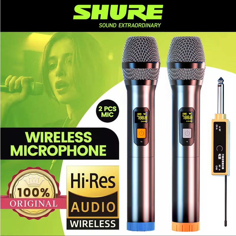 ราคาถูกที่สุด！WOMIC ไมค์ลอยไร้สาย ไมค์ไร้สาย ไมค์ลอยคู่ สัญญาณเสถียรภาพ ไมค์ร้องเพลง ไมค์โครโฟนไร้สาย Wireless Mic