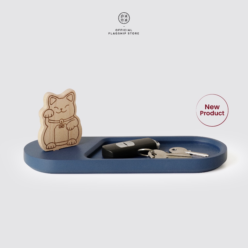 Pana Objects Neko Navy Blue tray: Accessory Organizer Tray ถาดไม้เอนกประสงค์