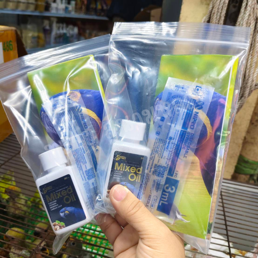 Mixed oil  ขวดแพคเกจ 30 ml. อาหารนกแก้วทุกสายพันธุ์