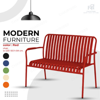 ACM-0017เก้าอี้สนามมีแขน2ที่นั่ง เก้าอี้อลูมิเนียม สไตล์มินิ…