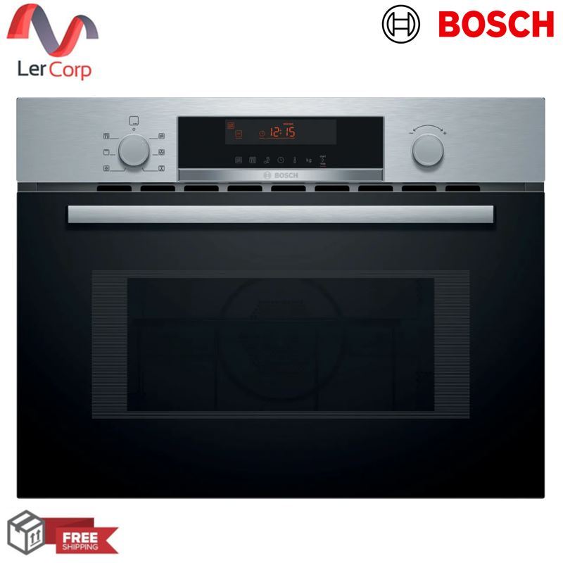 (BOSCH) เตาอบไมโครเวฟแบบบิวต์อินพร้อมระบบอบลมร้ 60 x 45 cm Stainless steel รุ่น CMA583MS0B