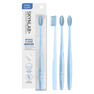 Skynlab premium spiral clean toothbrush แปรงสีฟันพรีเมี่ยมสไปรัลคลีน สกินแล็บ มี ตัวเลือก 4 สี Blue,Green,Gold,Purple
