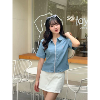 KATIE POLOjean - เสื้อโปโลผ้ายีนส์