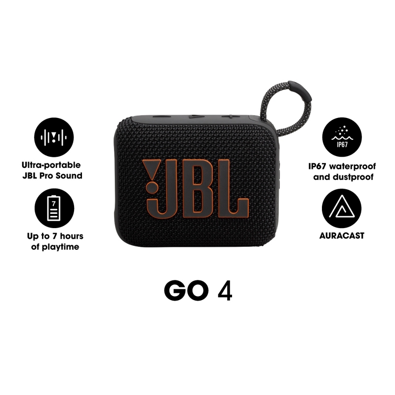 𝐉𝐁𝐋 Go 4 ลำโพงบลูทูธแบบพกพาขนาดกระทัดรัด กันน้ำและกันฝุ่น IP67 เล่นเพลงได้นานถึง 7 ชั่วโมง