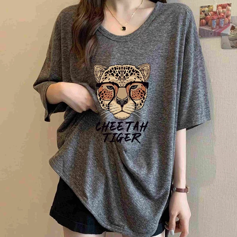 เสื้อยืดสาวอวบอ้วนไซส์ใหญ่ oversize เสื้อผ้าแฟชั่นฤดูร้อนมาใหม่ เสื้อโอเวอร์ไซส์ผู้หญิงสวยๆ ทรงหลวมสไตล์เกาหลีน่ารัก thumbnail 4