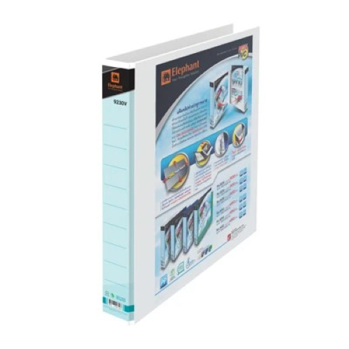 แฟ้ม 2 ห่วงสัน 3.5 ซม. ตราช้าง 9230V ขาว A4