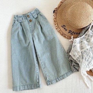 Hania kids 💕 กางเกงยีนส์ขาตรง ตกแต่งกระดุมทองแดง เด็กผู็หญิง…