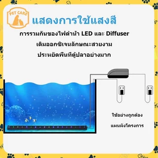 โคมไฟเจ็ดสีสำหรับตู้ปลา ไฟใต้น้ำ ไฟตู้ปลาLEDโคมไฟพิพิธภัณฑ์สัตว์น้ำเจ็ดสี ไฟตกแต่งพิพิธภัณฑ์สัตว์น้ำ ตู้กุ้งและพืชน้ำ
