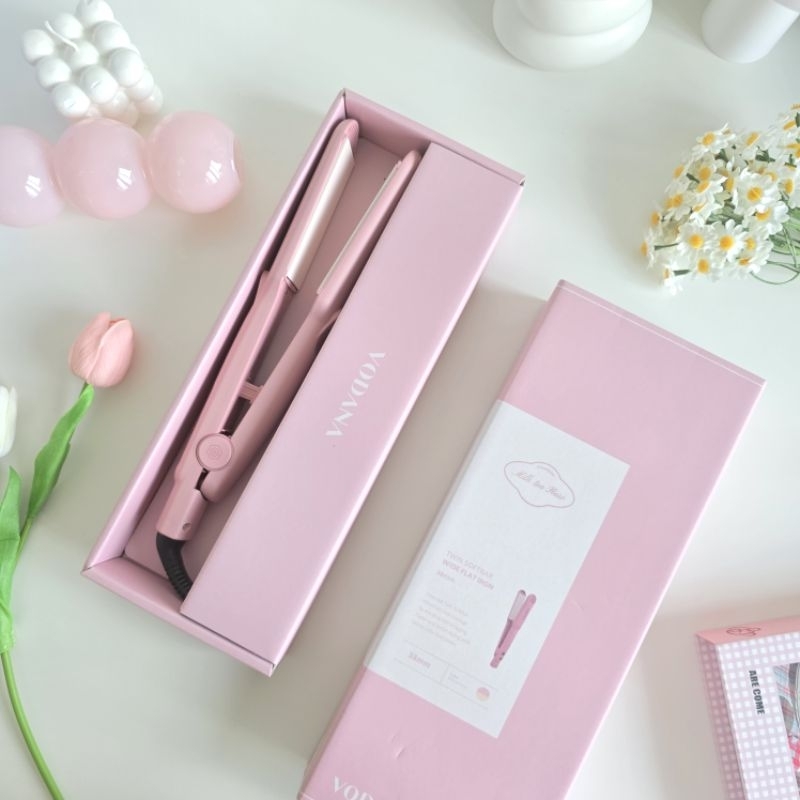 ( พร้อมส่ง ) Vodana Velvetbar Wide Flat Iron สี Milk tea Rose ที่หนีบผม ไซส์ใหญ่