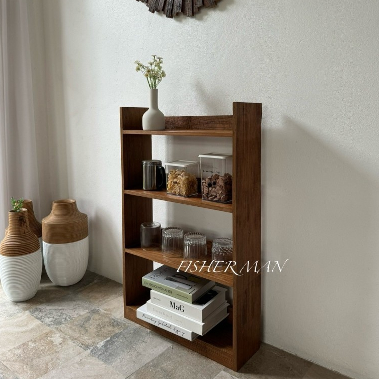 ชั้นวางของตกแต่งบ้าน  งานไม้สัก ผิวงานไม้ธรรมชาติ