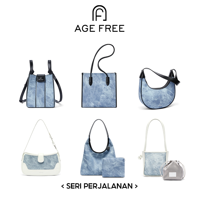 AGE FREE กระเป๋าซีรีย์ยีนส์สีน้ำเงิน  Shoulder Bag