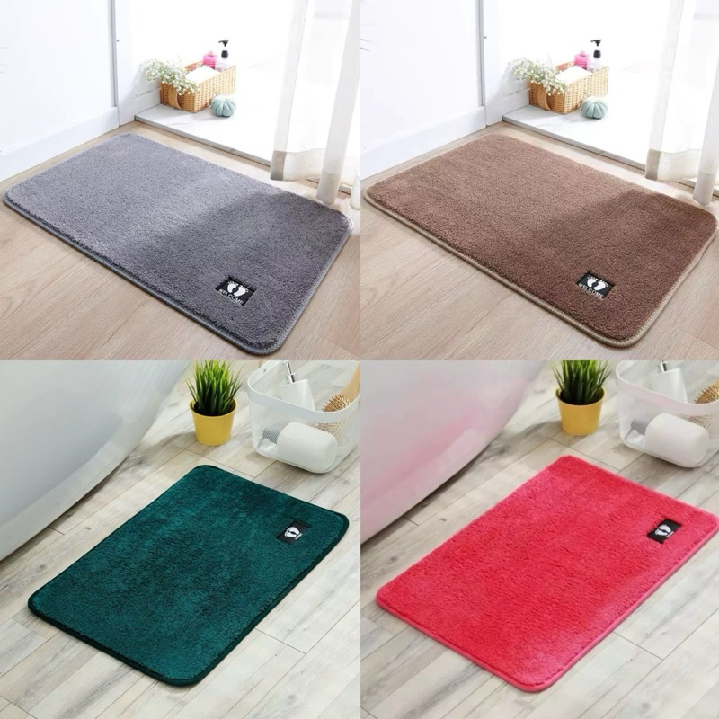 พรมเช็ดเท้า พรมประตู ขนาด 40x60 ซม. 10 สีให้เลือก ขนไม่รุดๆ