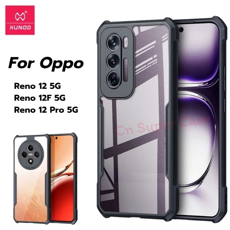 XUNDD เคส OPPO Reno 12 5G/Reno 12 Pro 5G/Reno 12F 5G เคสกันกระแทก คลุมกล้อง ขอบยาง TPU หลังใส ไม่ลื่น [ พร้อมส่งไทย ]