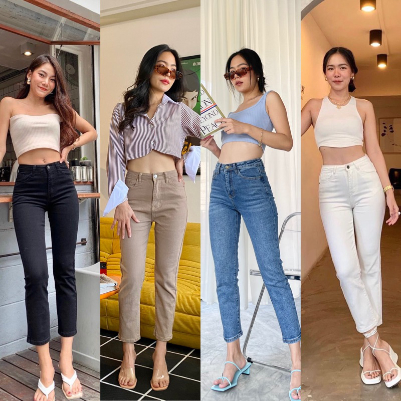 Easydenim jeansbypat พร้อมส่งกางเกงยีนส์ทรงกระบอกเล็ก