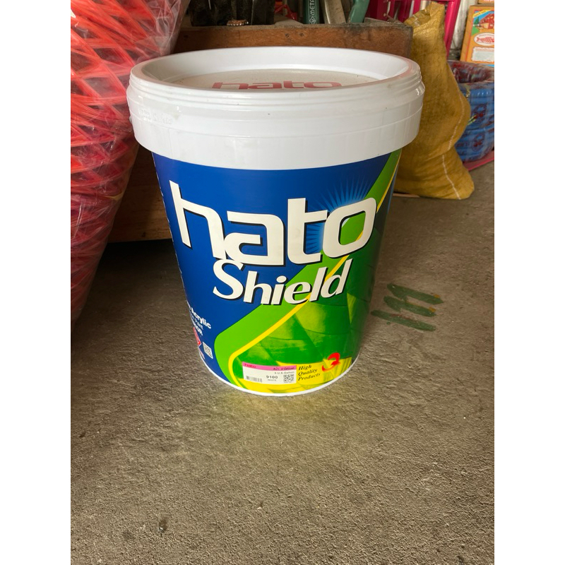 สีhato shield สีขาว(9100) 5 u.s.gallonถังใหญ่(18ลิตร)