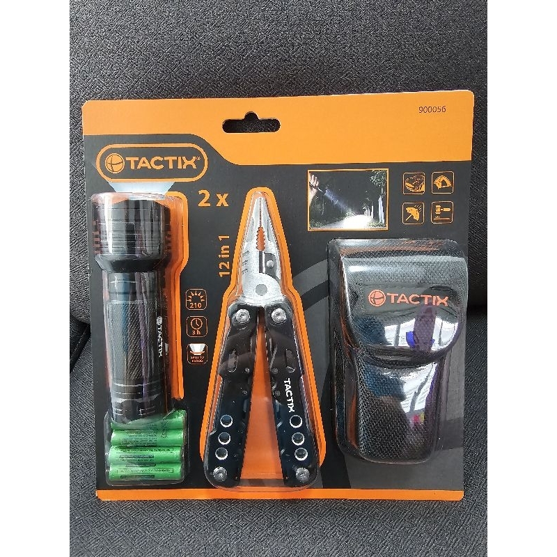 เครื่องมืออเนกประสงค์ 12 in 1 +ไฟฉาย LED 900056 TACTIX