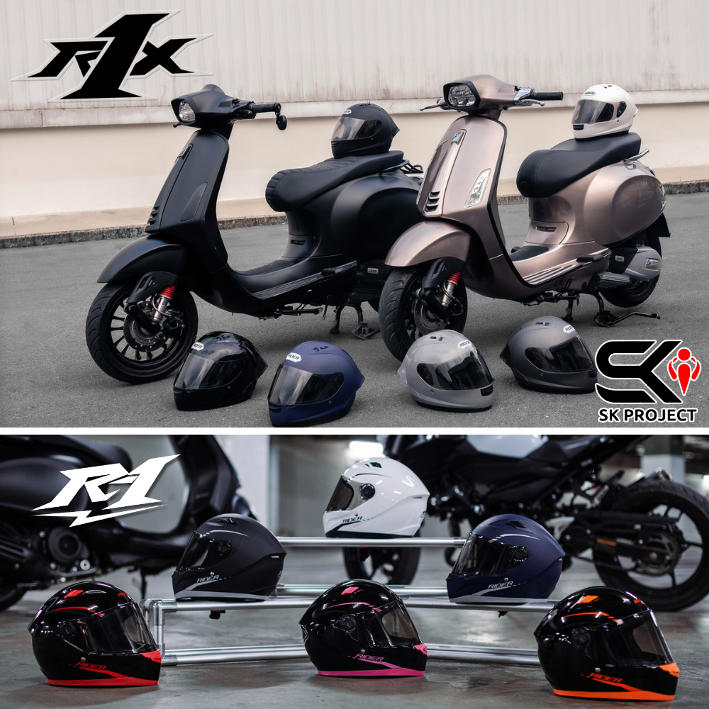น้ำหนักเบา ทรงเล็กหัวไม่โต !!! หมวกกันน็อค RIDER R1 /  R1X ของใหม่ น้ำหนักเบา ส่งไว !!! 320sp.online