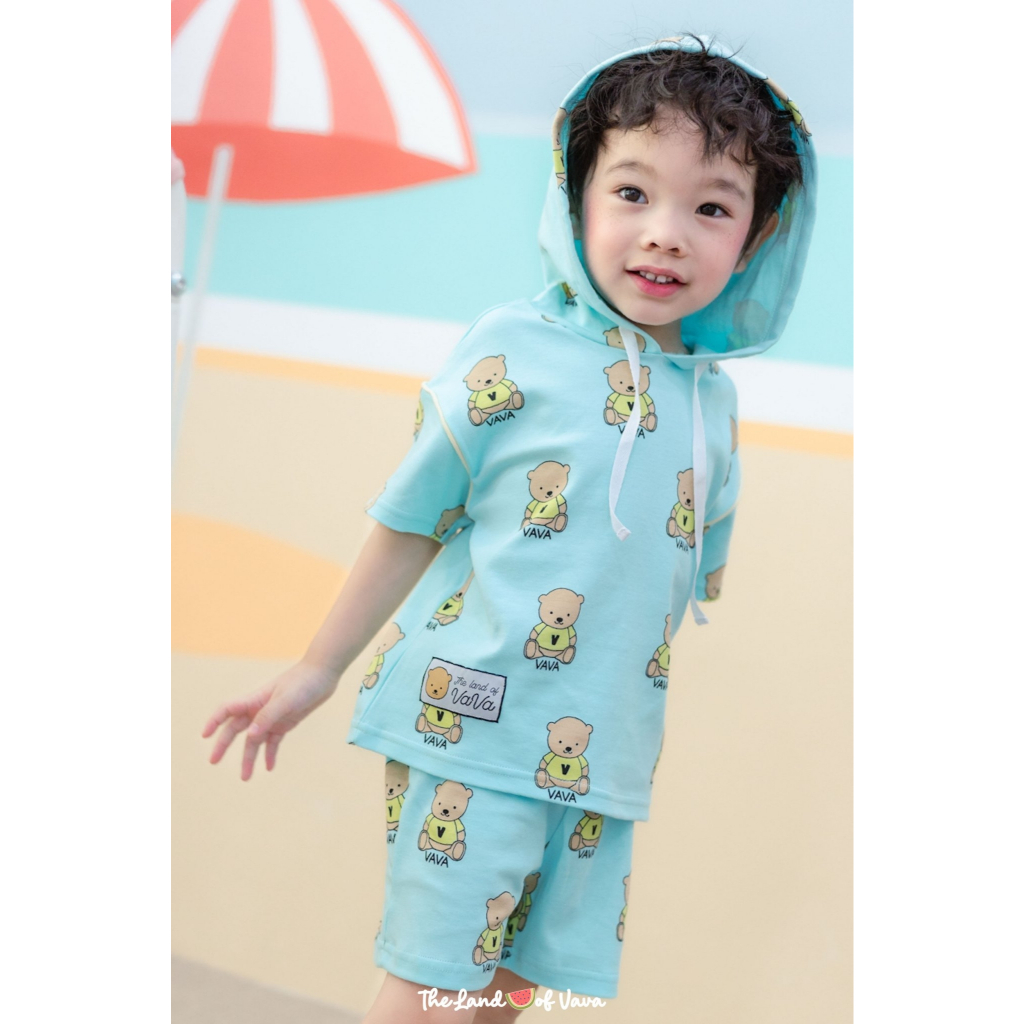 Thelandofvava LOOK6 VNYI111507 (BLUE) ชุดเซ็ตเด็กชาย EVERYDAY IS A COZY DAY ลิขสิทธิ์แท้จาก vava
