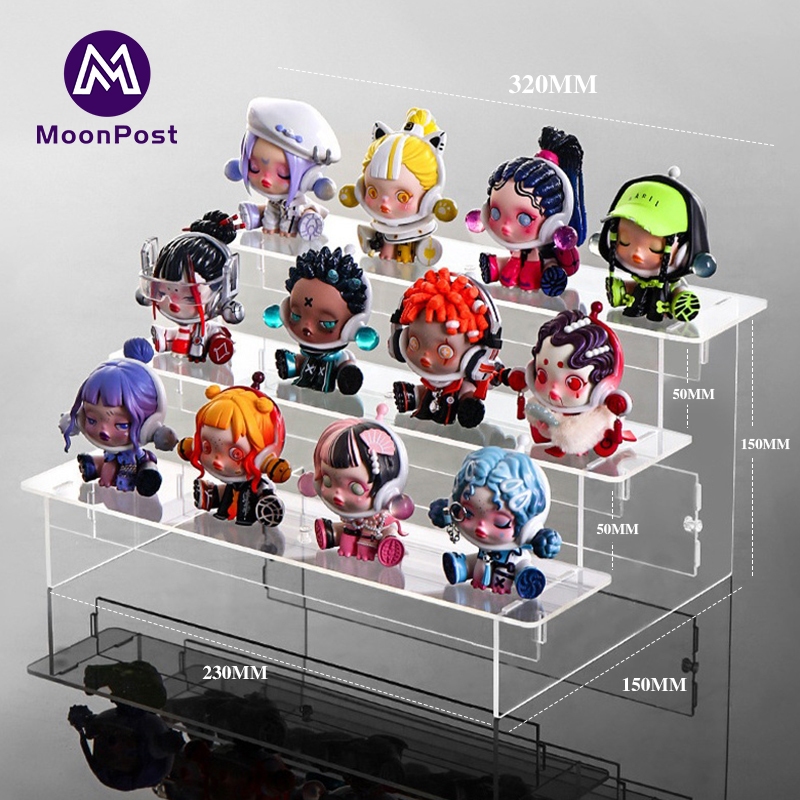 ชั้นวางโมเดล 32cm ชั้นวางโมเดลอะคริลิค ชั้นวางอะคริลิคใส สำหรับ ตู้โชว์กระจกและ IKEA แบบ 3 ชั้น ขนาด 32*23*15ซม