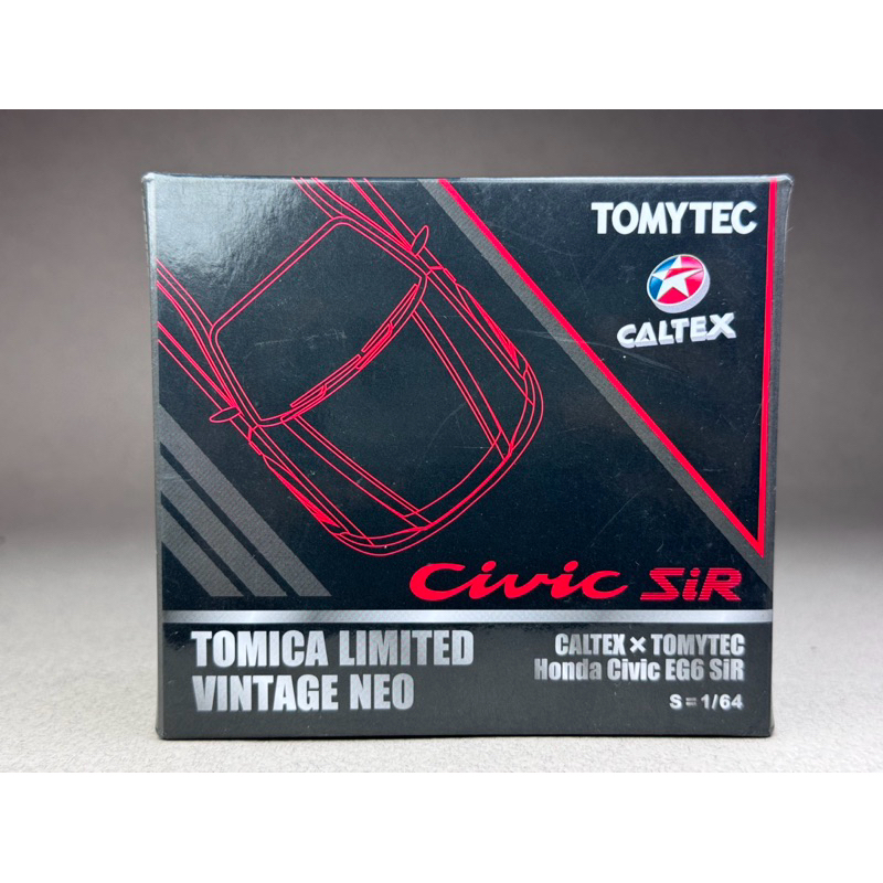 🔹CALTEX×TOMYTEC Honda Civic EG6 SIR TOMICA LIMITED VINTAGE NEO Scale 1:64 ยี่ห้อ Tomytec