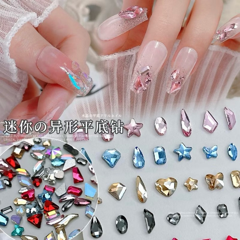 AC.641 ร้านไทย แพ็ค 10 ชิ้น พร้อมส่ง เพชรแต่งเล็บคละแบบ มีให้เลือกทั้งหมด 16 สี