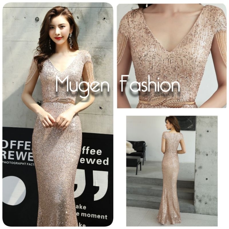 🚨 Mugen Fashion (มูเกน แฟชั่น) ชุดราตรีออกงาน มาพร้อมเข็มขัด สวยตรงปกแน่นอนค่ะ