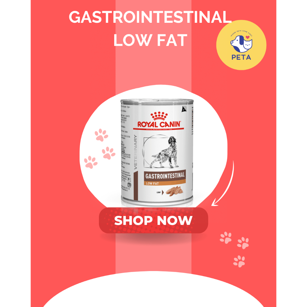Royal canin GastroIntestinal Low fat 410g กระป๋อง อาหารสุนัขลำไส้ ตับอ่อนอักเสบ