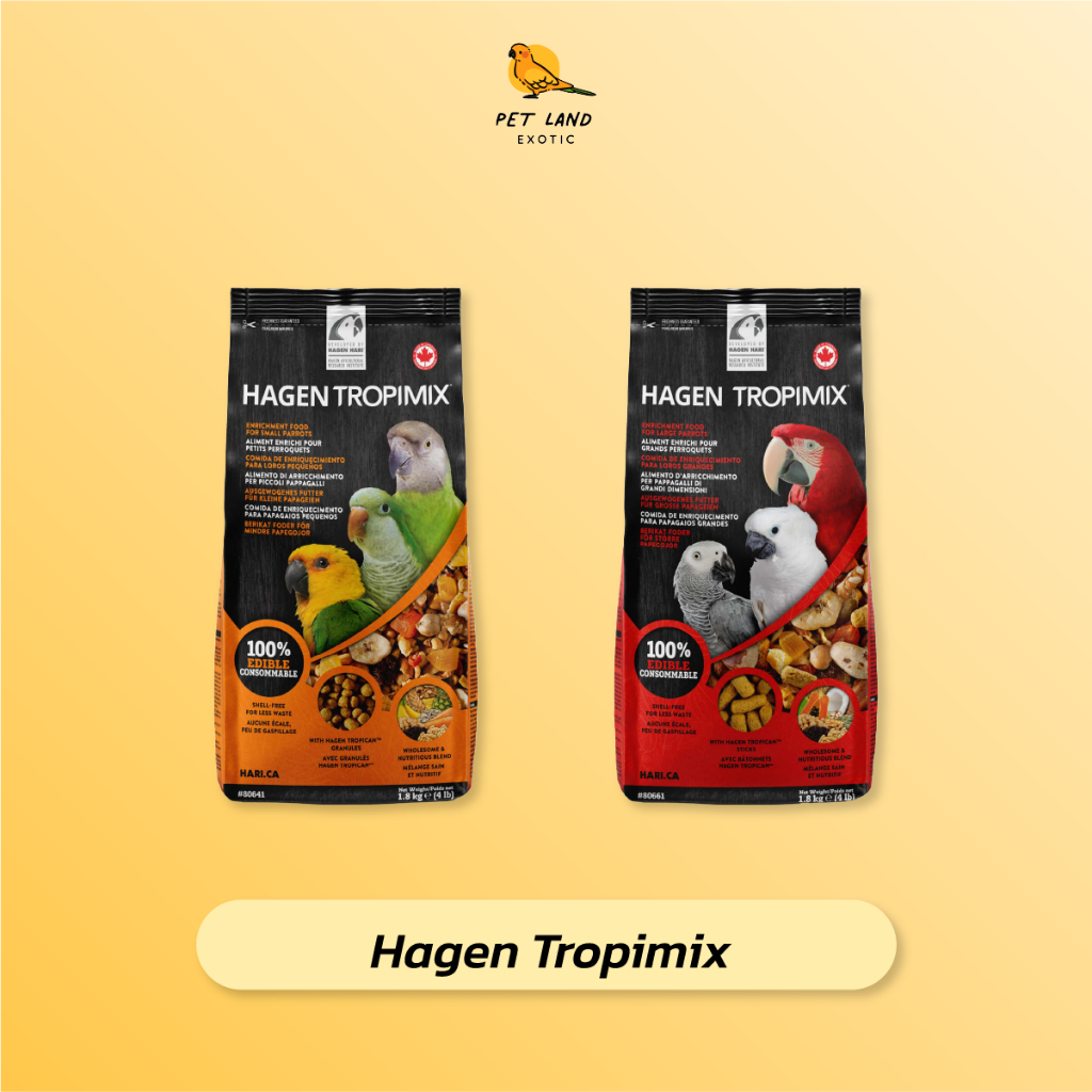 Tropimix Small Parrot/Large Parrot ขนาด1.8Kg ยกถุงตามภาพ