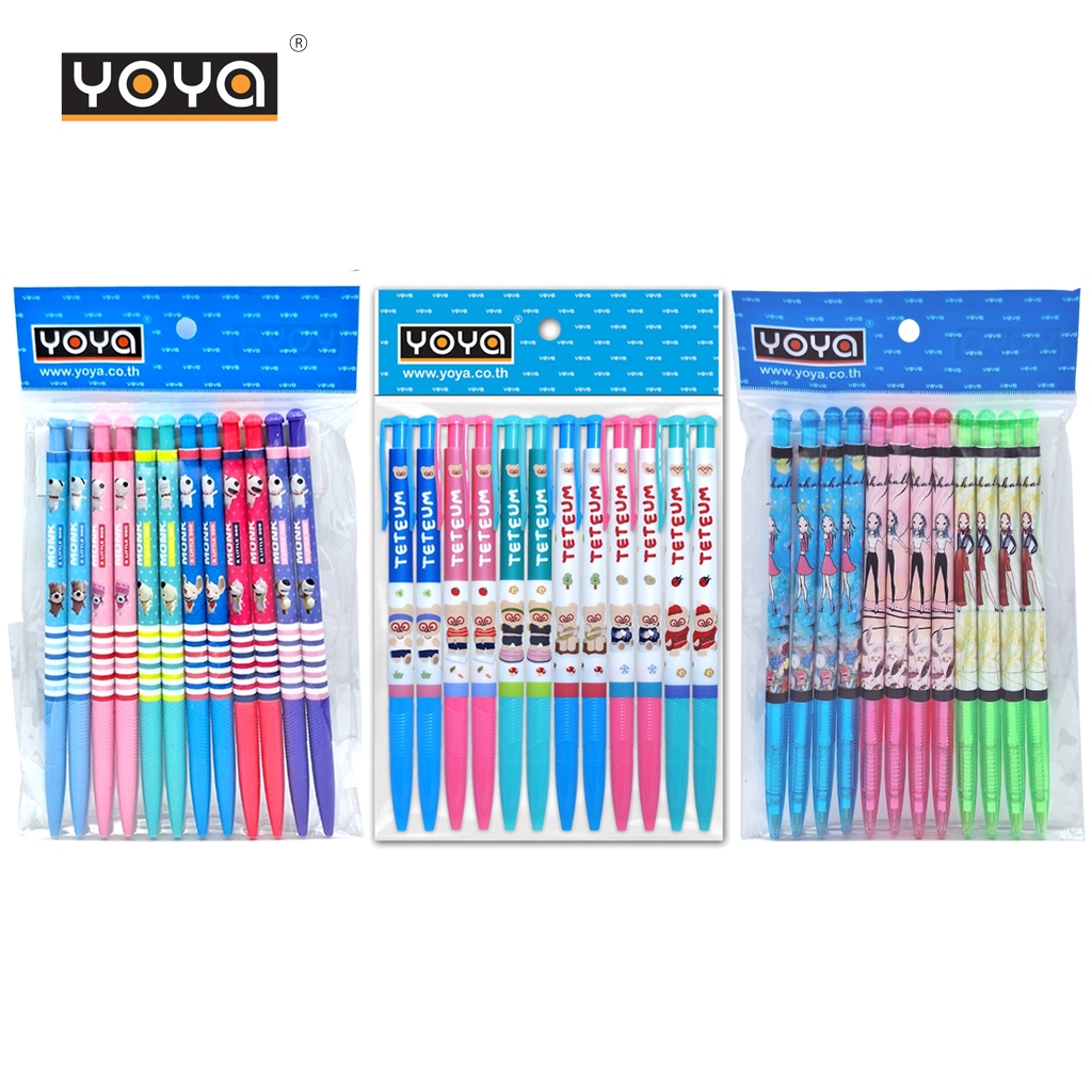 Monk (โยย่า) ปากกาลูกลื่นแฟนซี ลายน่ารัก 0.38 มม (12 ด้าม)