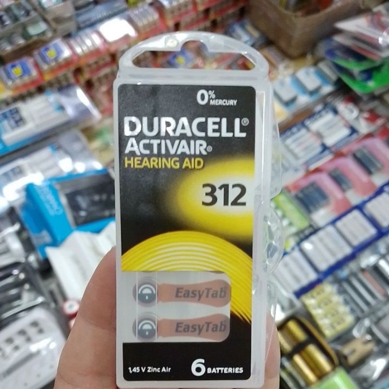 ถ่านเครื่องช่วยฟัง Duracell Activair Hearing Aid 312 เทียบเบอร์ A312, ZA312, PR41 1.45V ของแท้ Made in Germany