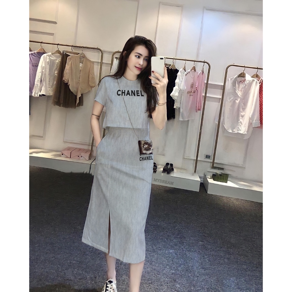 GEชุดกระโปรงชาแนล เซ็ตเสื้อกระโปรงยาว / 1102-1110
