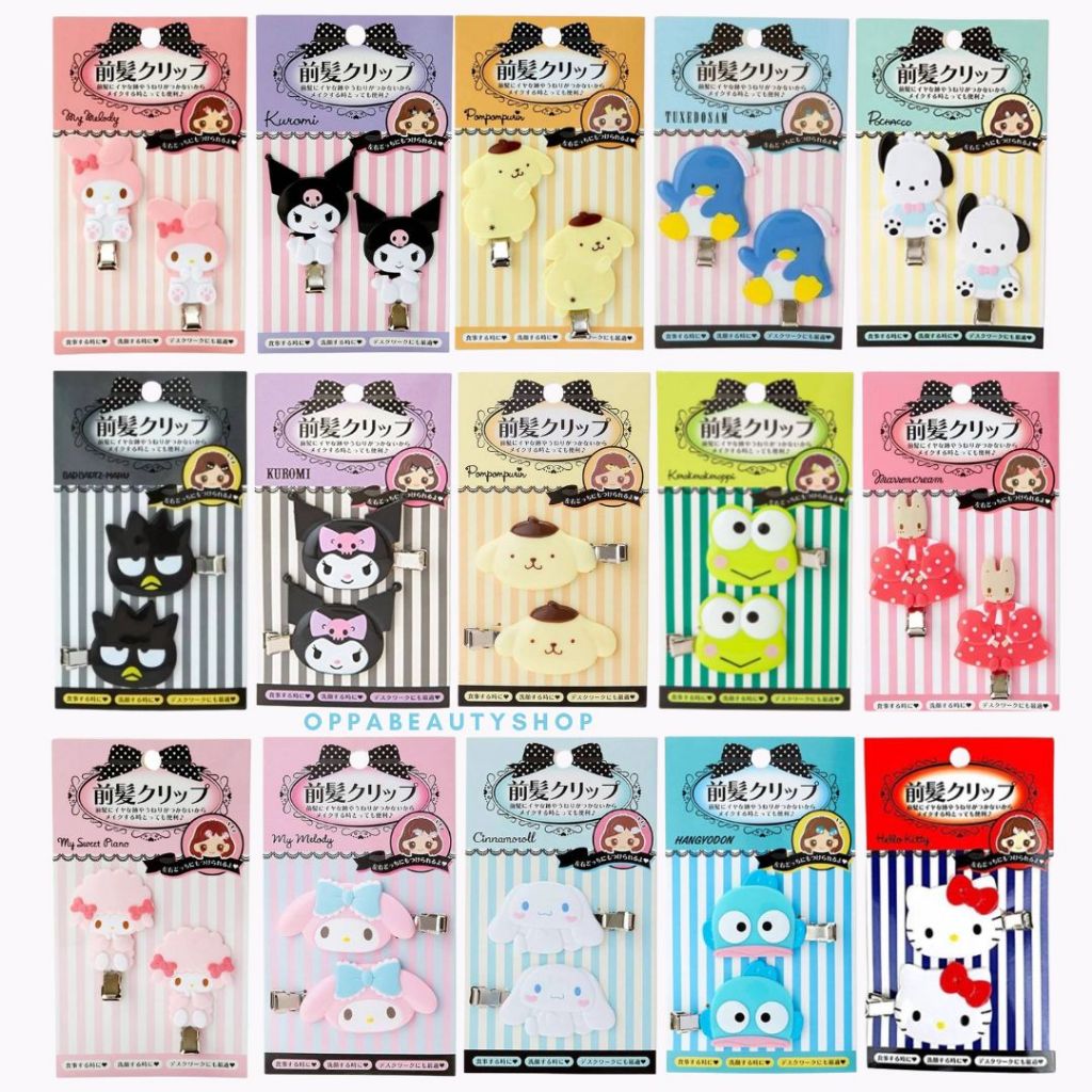 กิ๊บ SANRIO กิ๊บซานริโอ้ กิ๊บไอดอล กิ๊บติดผม Sanrio Hair Clip แท้ จากญี่ปุ่น Kitty -Kuromi-MyMelody